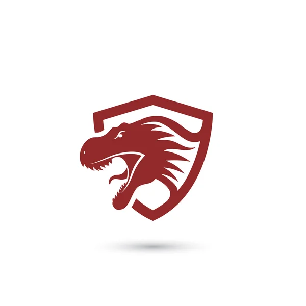 T-rex simple shield icon — ストックベクタ