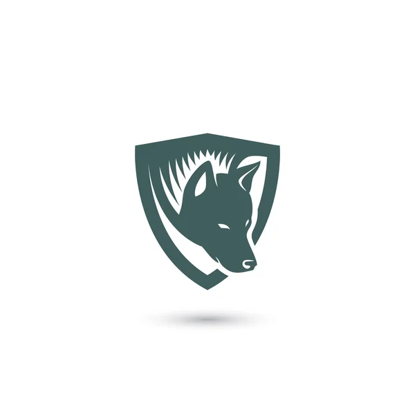 Lobo ícone escudo simples — Vetor de Stock