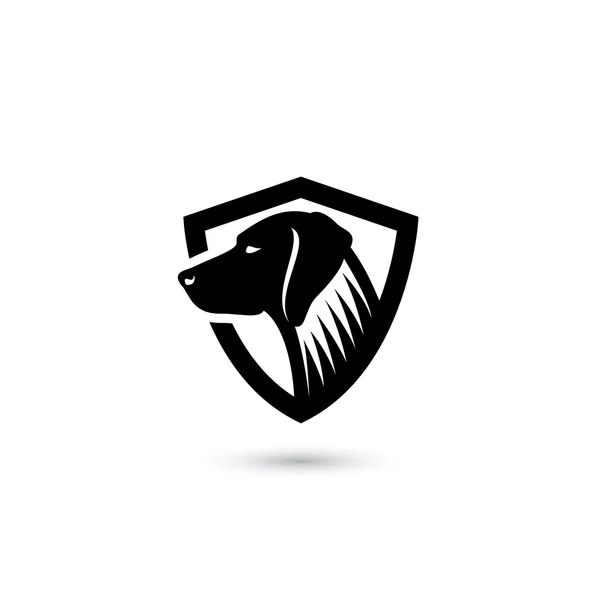 Dog simple shield icon — Stock Vector