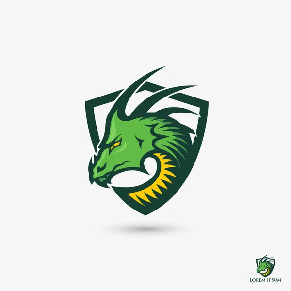 Dragon icône de bouclier simple — Image vectorielle