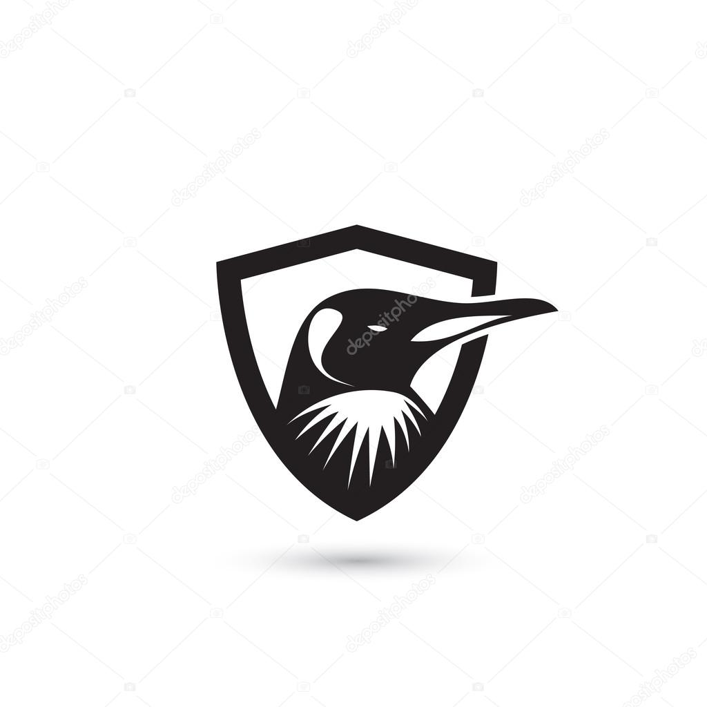 penguin simple shield icon