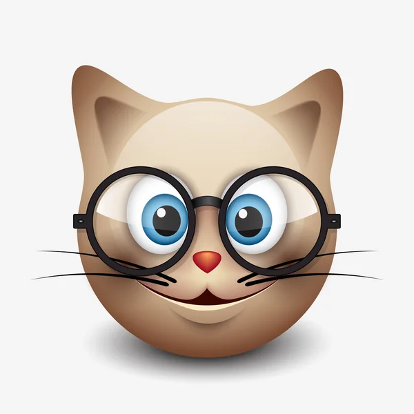 Cat emotikonu nosí černé brýle — Stockový vektor