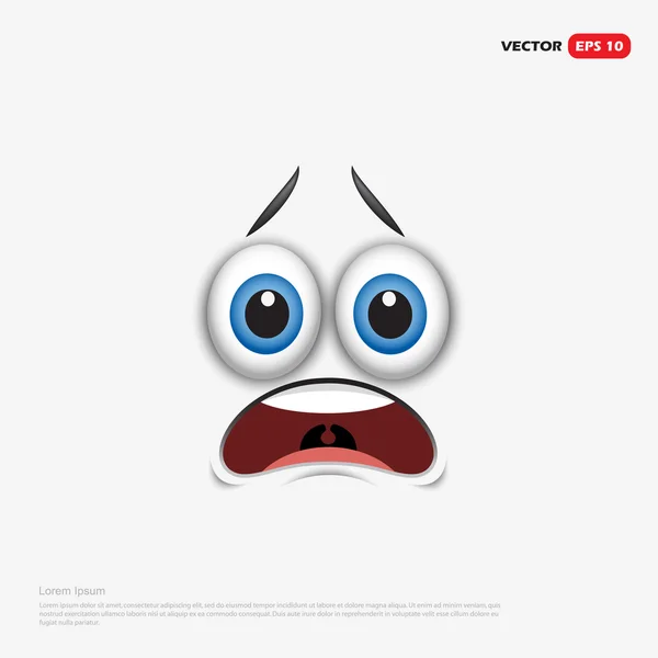 Frightened emoticon illustration — Stock Vector