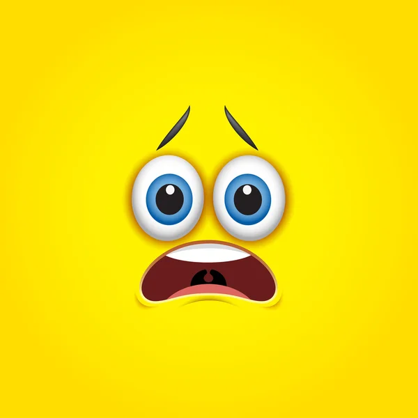 Frightened emoticon illustration — Stock Vector