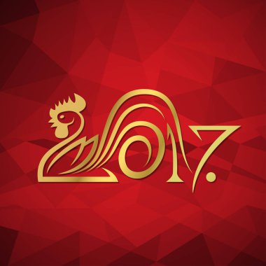 year of rooster card clipart