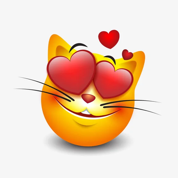 Στην αγάπη γάτα emoji — Διανυσματικό Αρχείο