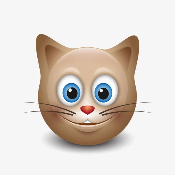 Kedi emoji gülümse — Stok Vektör