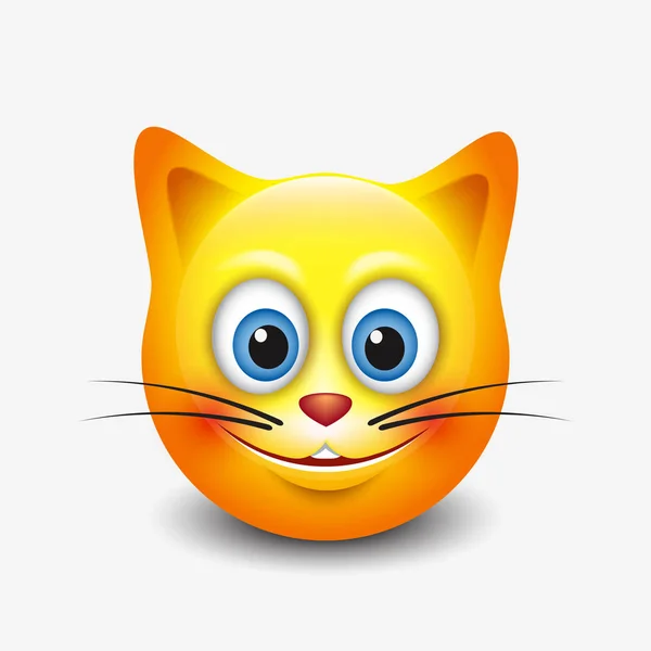 Sonrisa gato emoji — Vector de stock