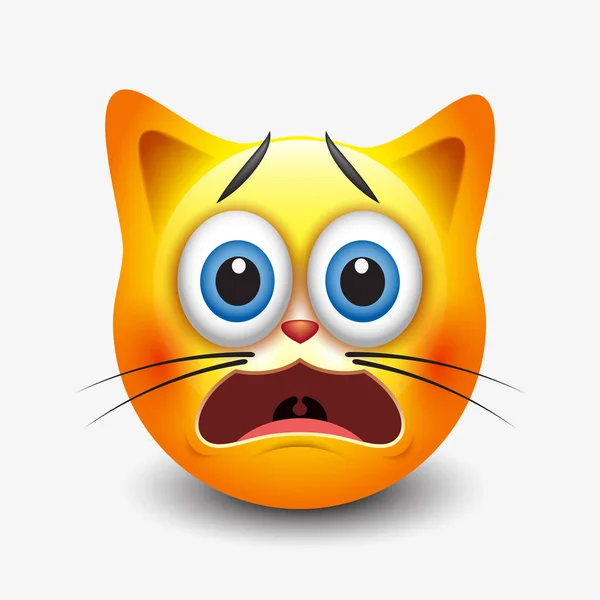 Takut kucing emoji - Stok Vektor