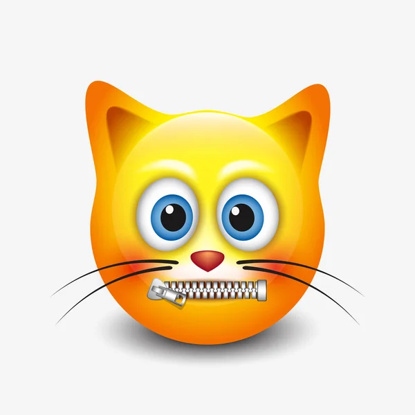 Mute cat emoji — стоковый вектор