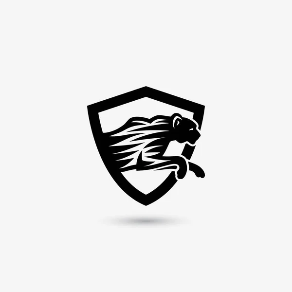 Cheetah simple shield icon — Stock Vector
