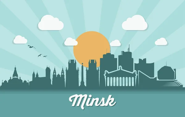 Μινσκ cityscape banner — Διανυσματικό Αρχείο