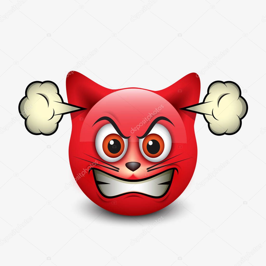 Angry cat emoji — Stock Vector © I.Petrovic #129682680