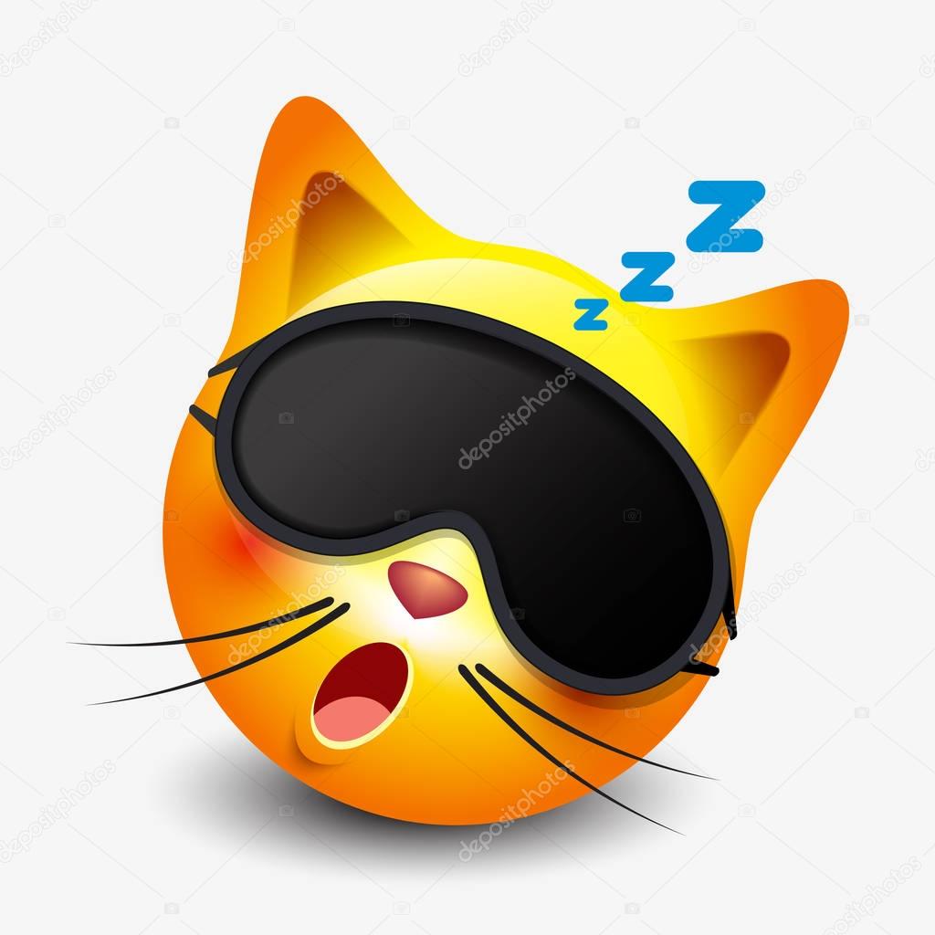 Sleeping cat emoji Sleepy cat emoji — Stock Vector © I.Petrovic