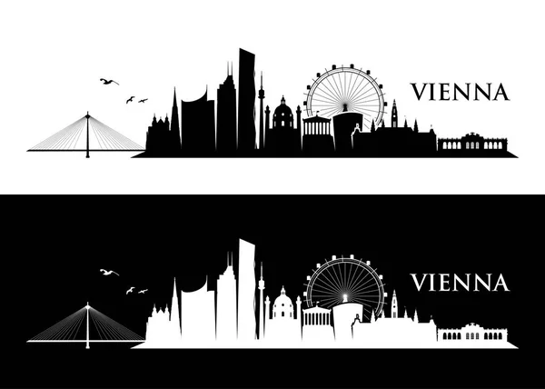 Silhouettes architecture sur skyline Vienne — Image vectorielle