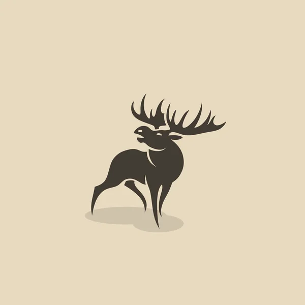 Rugiente marrón Moose — Vector de stock