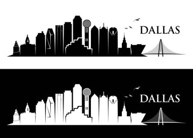 Dallas manzarası siluet
