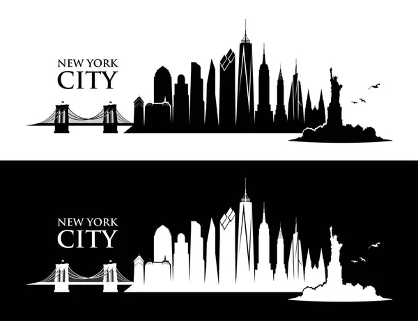 Ciudad de Nueva York skyline — Vector de stock