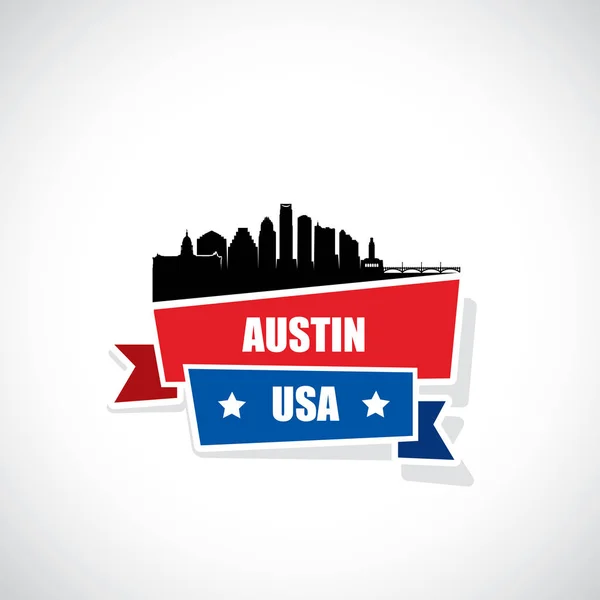 Austin skyline silueta — Vector de stock