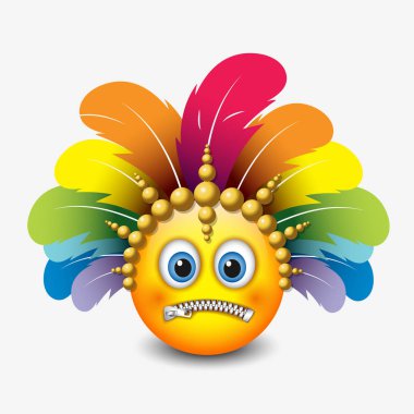 gülen giyen karnaval headdress