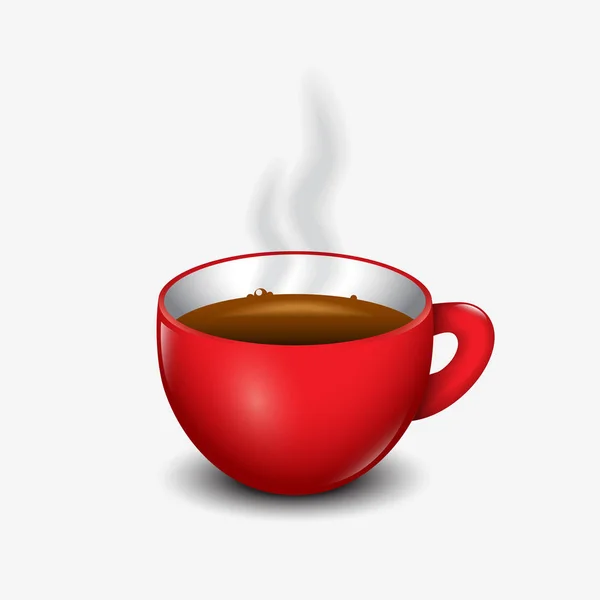 Rote Tasse Kaffee — Stockvektor