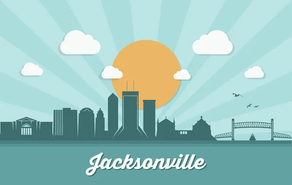 Skyline Jacksonville, Floryda — Wektor stockowy