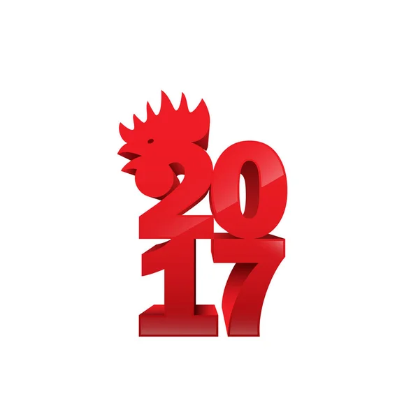 2017 - Chinese Year of the Rooster — Stock Vector