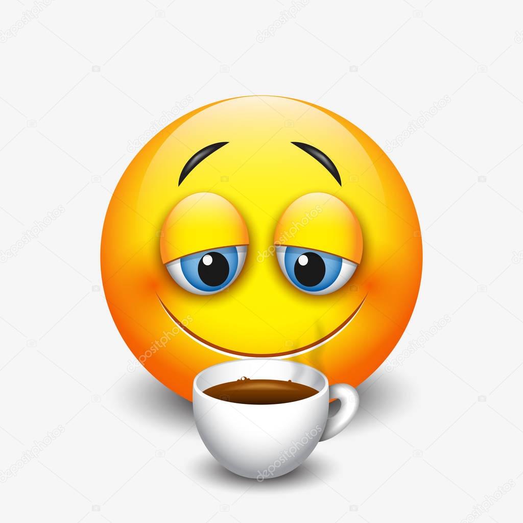 Sleepy emoticon koffie drinken Stockvector I Petrovic Sleepy emoticon koffie drinken Stockvector I Petrovic