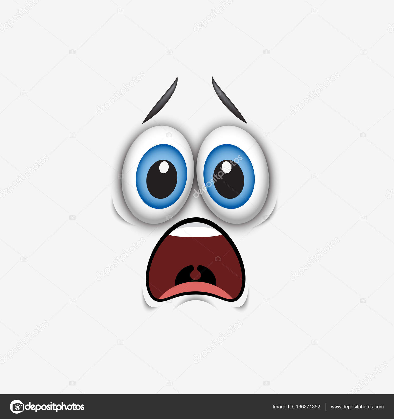 Vector illustration of Scared emoticon smiley cartoon