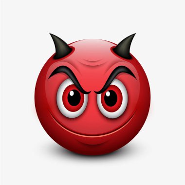 Devil emoticon  on white  clipart