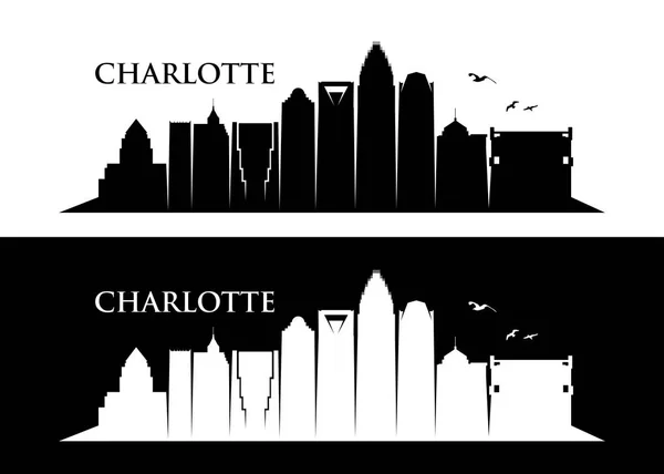 Charlotte skyline, Carolina del Norte — Archivo Imágenes Vectoriales