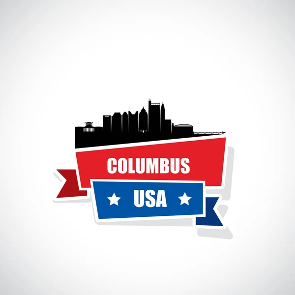 Columbus skyline faixa de fita — Vetor de Stock