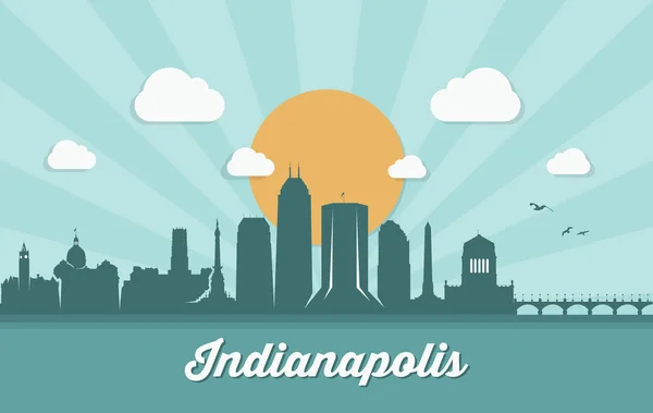 Indianapolis skyline, Indiana — Stock Vector