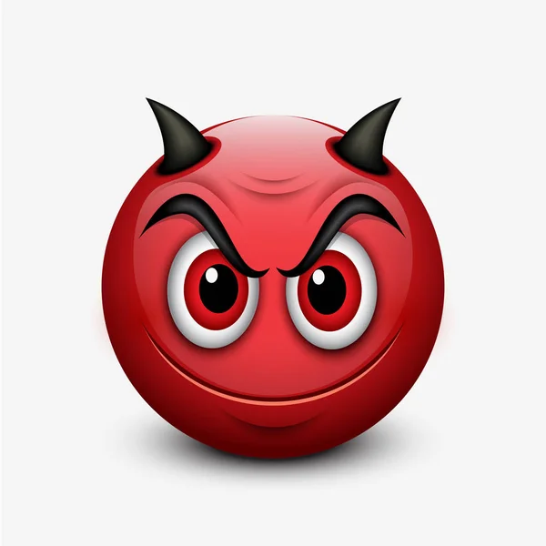 Diabo emoticon em branco —  Vetores de Stock