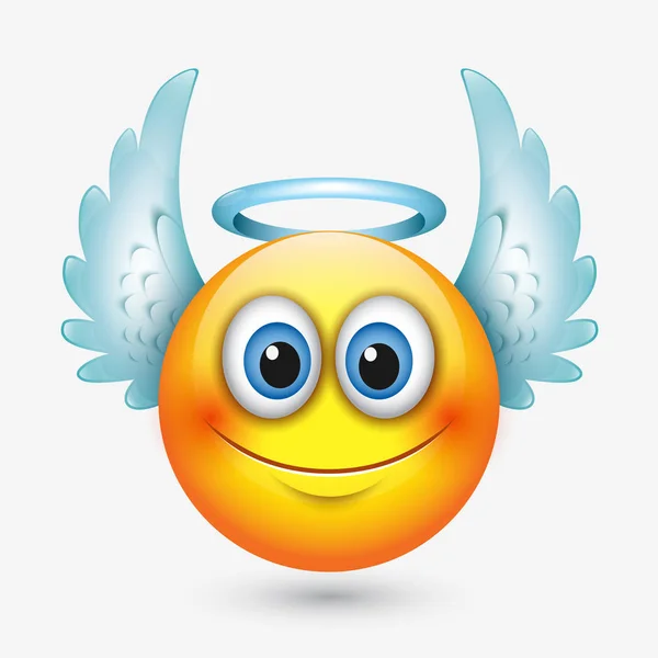 Cute angel emoticon — Stock Vector