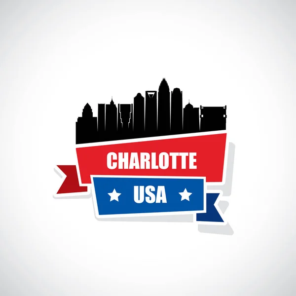 Charlotte skyline logo, — Stock Vector