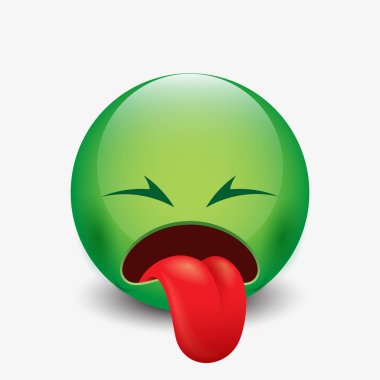 sevimli yeşil smiley işareti