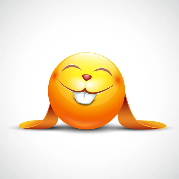 Lindo conejo sonriente signo — Vector de stock