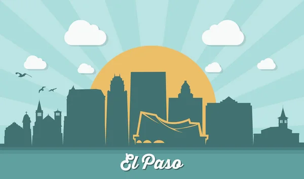 Conception de la skyline El Paso — Image vectorielle