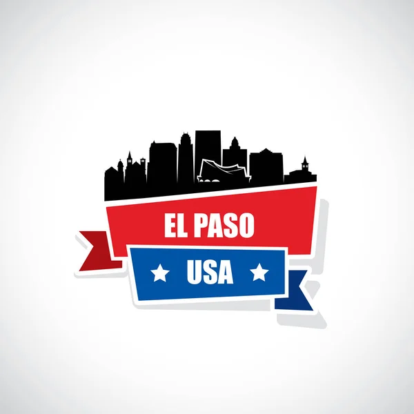 Progettazione dello skyline di El Paso — Vettoriale Stock