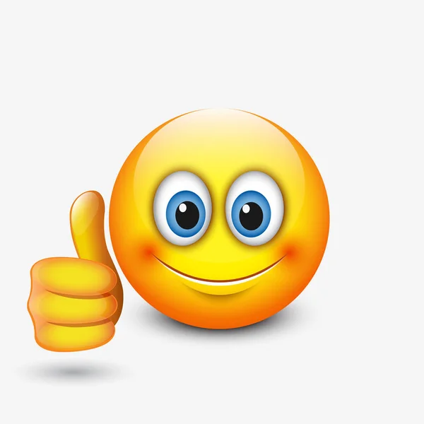 Emoticon sorridente com o polegar para baixo —  Vetores de Stock