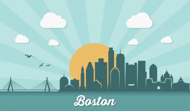 boston city skyline clipart
