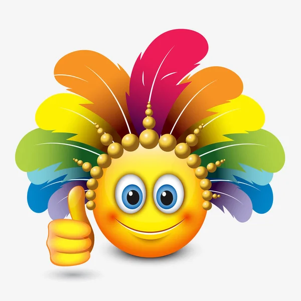 Carnevale pollice su emoticon — Vettoriale Stock