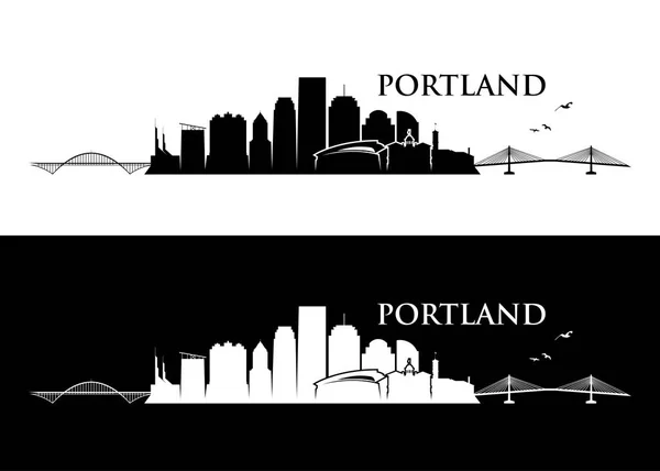 Portland skylines set — Stock Vector