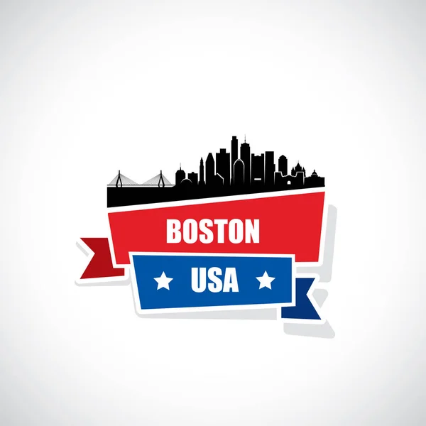 De skyline van Boston — Stockvector