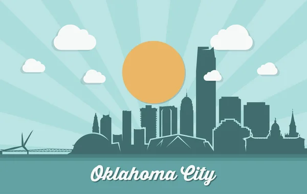 Oklahoma city skyline — Stock Vector