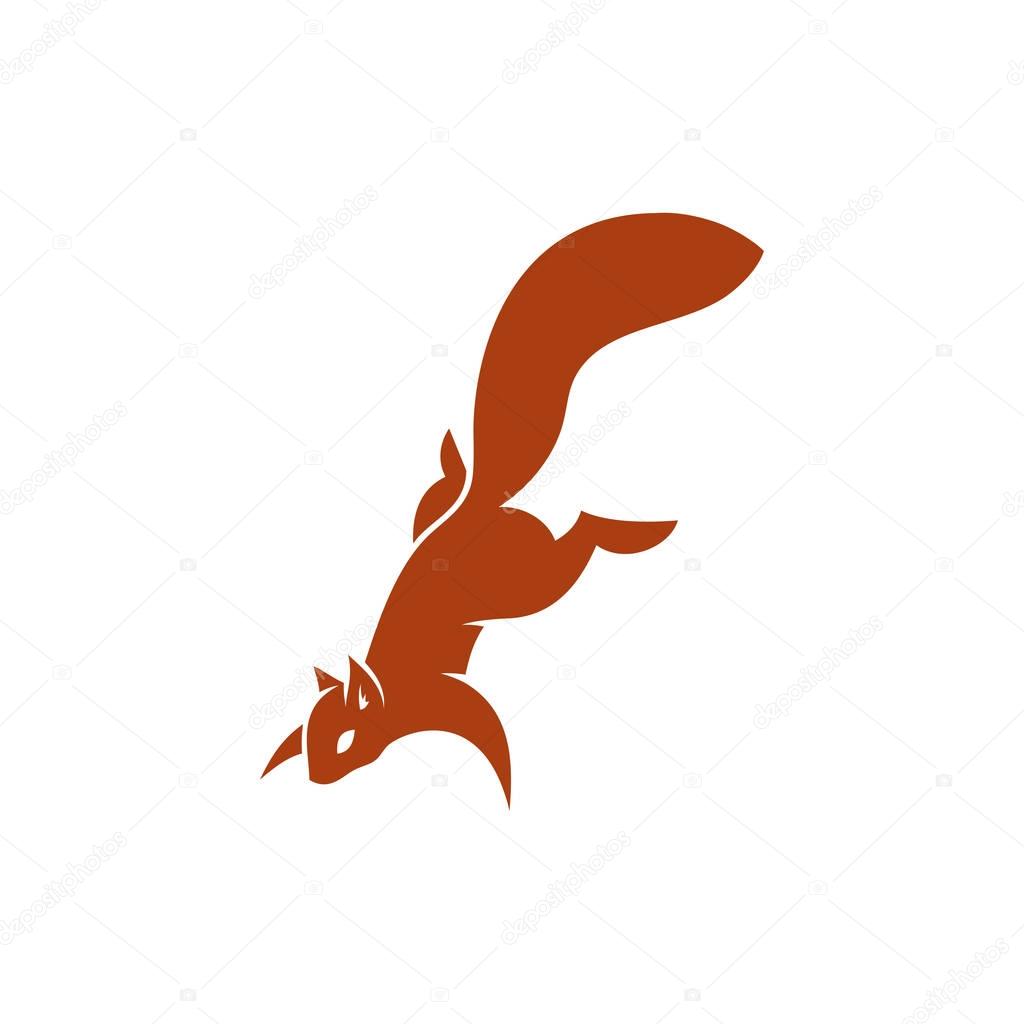 Squirrel simple logo, vector illustration
