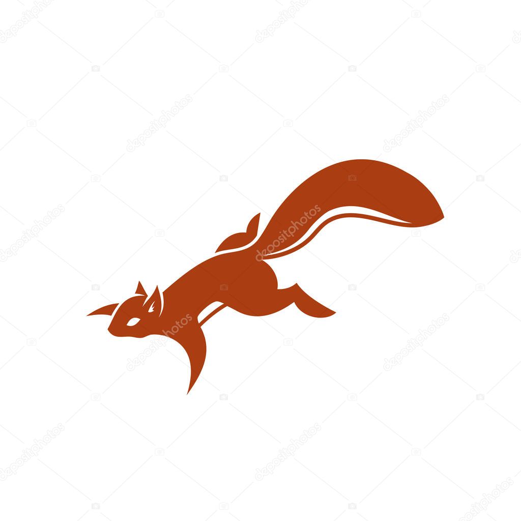 Squirrel simple logo, vector illustration