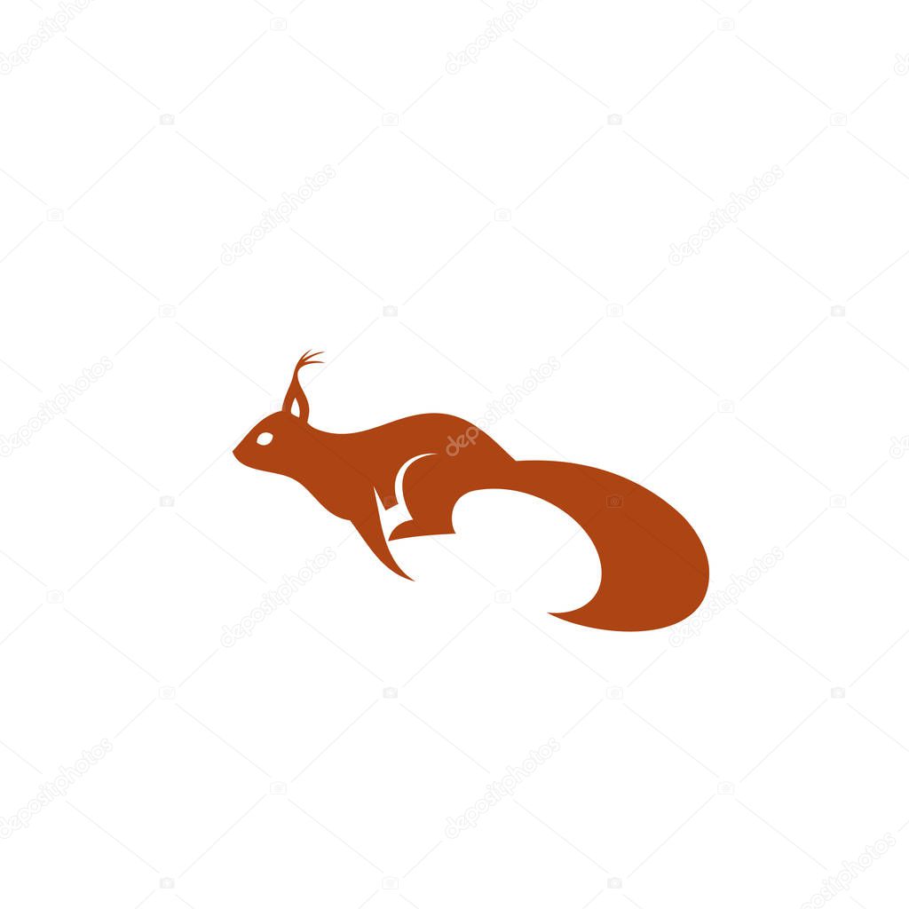 Squirrel simple logo, vector illustration