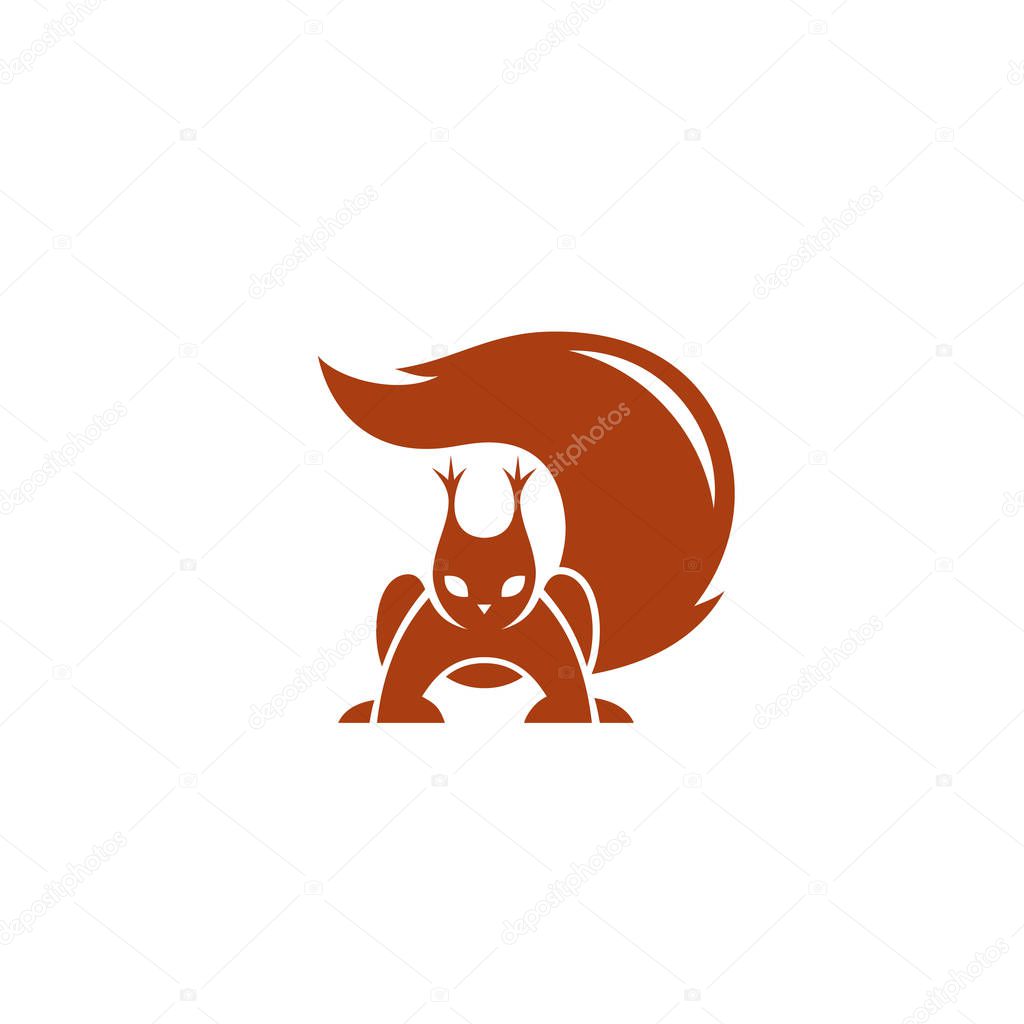Squirrel simple logo, vector illustration